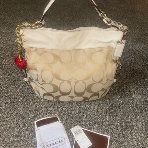 Coach Zoe Beige and Cream Women's Bag